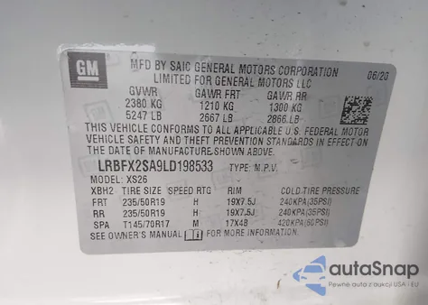 2020 Buick Envision Awd Essence from USA, damaged, VIN LRBFX2SA9LD198533